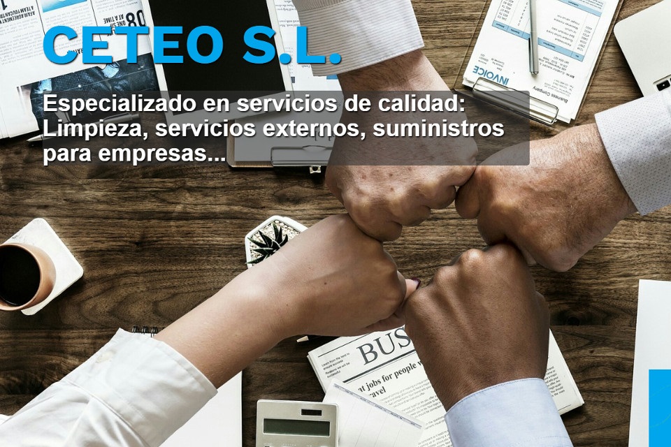 Portada nueva web de CETEO S.L. Especializado en servicios de calidad: limpieza, servicios externos, suministros para empresas...