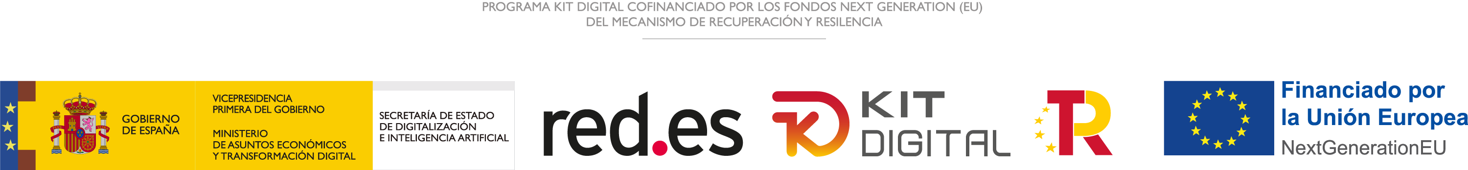 Programa Kit Digital cofinanciado por los fondos next generation (EU) del mecanismo de recuperación y resilencia. Gobierno de España, Red.es, Kit Digital, R, Financiado por la Unión Europea